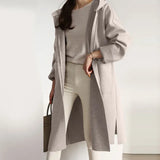Beau – elegante taubjacke mit kapuze – Beige