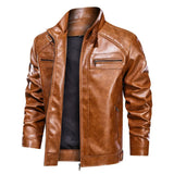 Herren Premium Bikerjacke | Schwarz und Braun – Braun