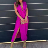 Kaelis™ Kleid mit Raffiniertem Design und Moderner Drapierung – Rosa