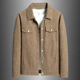 Dwayne - Weiche gerippte Herrenjacke für lässige Herbstlooks – Braun
