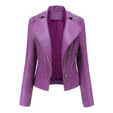 Bikerjacke Damen mit Reißverschluss | schmal für verschiedene Outfits – Lila