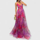 Giselle | Maxi Kleid Premium Blumenmuster – Rosa