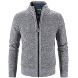 Enrich - gestrickte fleecejacke aus baumwolle – Hellgrau