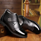Norvick™ Herrenstiefel mit Warmem Futter und Verstärkter Struktur / Stabilität, Wärme und Lässige Eleganz – Schwarz