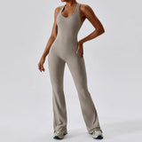 Alira | Yoga Einteiler Mit Figurbetontem Design & Flare-Bein – Leinen