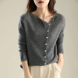 Huerta – Elegante Strickjacke Mit Knöpfen – Grau
