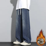 Herren Baggy Jeans | Verstellbarer Kordelzug – Blau 1
