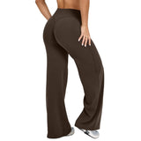 Damen Hose Yoga | weites Bein und lockere Schnittführung – Braun