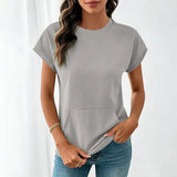 Elara™ T-Shirt Mit Leichtem Fall und Minimalistischem Design – Grau