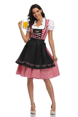Damen Klassisch Oktoberfest Dirndl Kleid – Schwarz