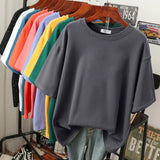Rhoswen – Übergroßes Baumwoll-T-Shirt – Dunkelgrau