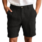 Fotis - Elegantes Leinen Kurzhosen – Schwarz