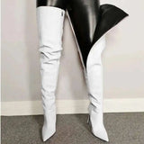 Damen-Overknee-Stiefel | Hohe Absätze – Weiß