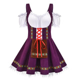 Damen Mini Elegante Oktoberfest Dirndl Kleid – Lila