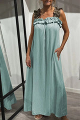Ismara | Ruffled Strap Maxi Dress – Mint