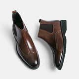 Leon | Stilvolle Chelsea-Stiefel aus Kunstleder – Braun