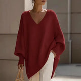 Genf™ Premium-Softstrick Oversize-Pullover – Rot