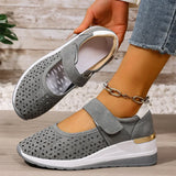 Thea - Damen Luftige Orthopädische Sommerschuhe mit Fußbett – Grau