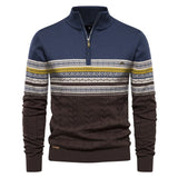 Herren Retro Half-Zip Pullover – Blau
