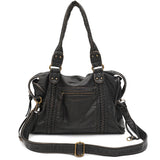 Vintage Vegan Schultertasche – Elegante Damen Crossbody Bag aus Eco-Leder – SCHWARZ