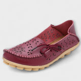 Soera – Slip-On Flats aus Echtleder – Weinrot