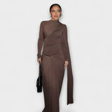 Turtleneck Long Dress – Lang Braun