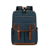 Unisex Vintage Groß Wasserdicht Rucksack | Canvas – Dunkelblau