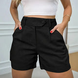 Bellini™ Shorts mit Eleganten Falten und Raffinierter Passform – Schwarz