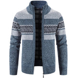 Gabriel | Zip-Up Vintage Cardigan – Blau-Grau