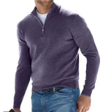 Ralf Polo - Modischer Reißverschluss-Pullover für Männer – Violett