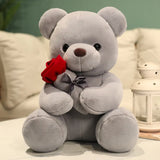 Teddyroos™️ | Liebesknuddel 2024 | Teddy mit Rose 🌹 – Grau