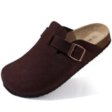 Clark Suede Komfort Clog - Karamellfarbenes Wildleder mit Ergonomischem Kork-Fußbett – Wildleder-Kastanie