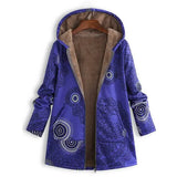 Sanja – warmer damenparka mit stylischem muster – Blau