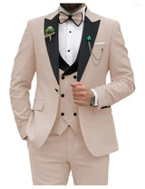 Klassisch Herren Hochzeitsgast Anzug | Dreiteiliger – Beige