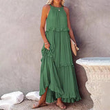 Munalisa - Maxikleid Mit Rüschen – Grün