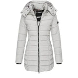 Lara – Lange Daunenjacke – Grau