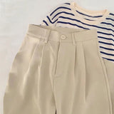 Frida Anzughose mit Bundfalten High Waist – Aprikose