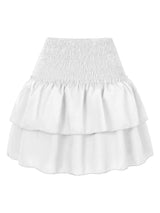 Livia-Blumige Rüschenshort für Frauen – Weiß