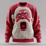 Joris™ – Unisex-Sweatshirt in limitierter Auflage mit 3D-Aufdruck von Santa Claus – Dunkelrot