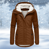 Maggie - Warmer, dicker Wintermantel – Braun