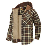 Gerald – warme karierte hemdjacke – Braun