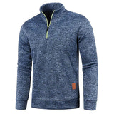 Milo – ultrabequemer herrenpullover mit halbem reißverschluss – Blau
