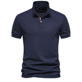 Alfred - Stilvolles Herren-Polo mit kurzen Ärmeln – Marineblau