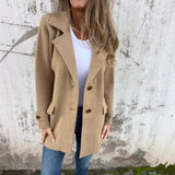 Monarch™ Mantel in Premium Kunstwolle mit strukturiertem Schnitt – Khaki
