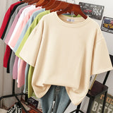 Rhoswen – Übergroßes Baumwoll-T-Shirt – Beige