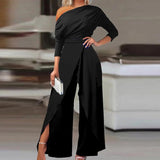 Glory - Eleganter Jumpsuit mit offenen Schultern – Schwarz