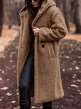 Bridgette - Teddy Jacke Plüsch Pelzmantel – Khaki