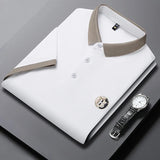 Angan – Elegantes Zweifarbiges Polohemd – Weiß