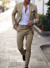 John - Herrenanzug im Slim Fit – Khaki