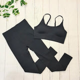 Fitness Set Für Frauen: Atmungsaktives Top, Sport-BH & Leggings für Yoga & Gym – Schwarz set